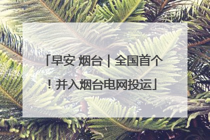 早安 烟台｜全国首个！并入烟台电网投运