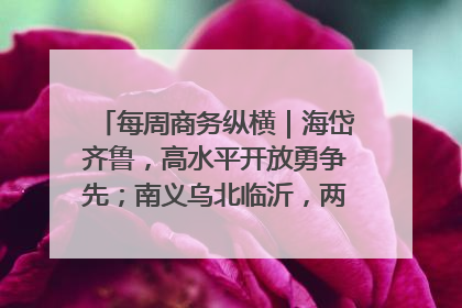 每周商务纵横｜海岱齐鲁，高水平开放勇争先；南义乌北临沂，两扇窗里观外贸