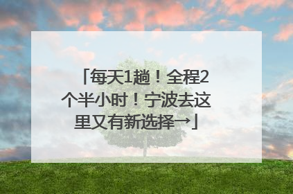 每天1趟！全程2个半小时！宁波去这里又有新选择→