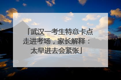 武汉一考生特意卡点走进考场，家长解释：太早进去会紧张
