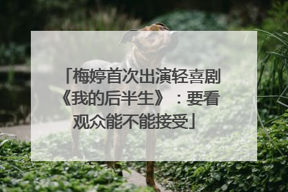 梅婷首次出演轻喜剧《我的后半生》：要看观众能不能接受