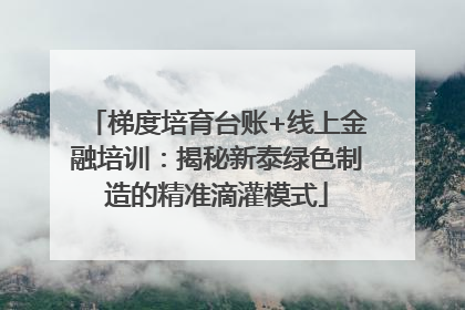梯度培育台账+线上金融培训：揭秘新泰绿色制造的精准滴灌模式