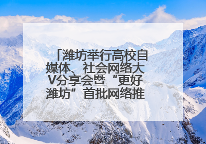 潍坊举行高校自媒体、社会网络大V分享会暨“更好潍坊”首批网络推介官聘任仪式