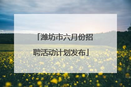 潍坊市六月份招聘活动计划发布