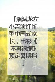 潘斌龙左小青演绎新型中国式家长，电影《不再退缩》预定暑期档