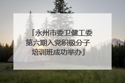 永州市委卫健工委第六期入党积极分子培训班成功举办