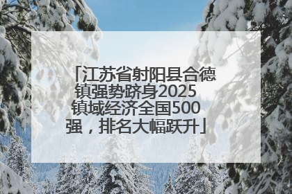 江苏省射阳县合德镇强势跻身2025镇域经济全国500强，排名大幅跃升