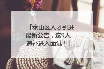 泰山区人才引进最新公告，这9人递补进入面试！