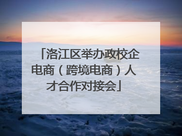 洛江区举办政校企电商（跨境电商）人才合作对接会