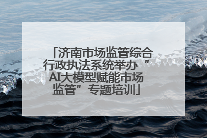 济南市场监管综合行政执法系统举办“AI大模型赋能市场监管”专题培训