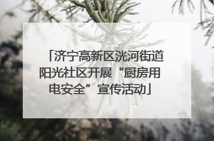 济宁高新区洸河街道阳光社区开展“厨房用电安全”宣传活动
