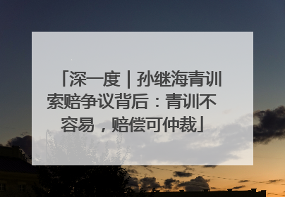 深一度｜孙继海青训索赔争议背后：青训不容易，赔偿可仲裁