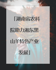 湖南省农科院助力湘东黑山羊特色产业发展