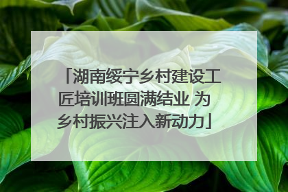 湖南绥宁乡村建设工匠培训班圆满结业 为乡村振兴注入新动力