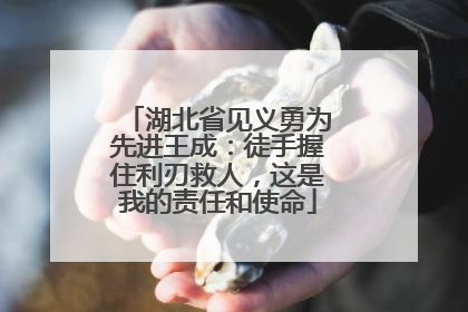 湖北省见义勇为先进王成：徒手握住利刃救人，这是我的责任和使命