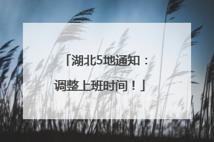 湖北5地通知：调整上班时间！