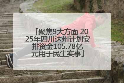 聚焦9大方面 2025年四川达州计划安排资金105.78亿元用于民生实事