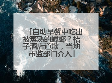 自助早餐中吃出被蒸熟的蟑螂？桔子酒店道歉，当地市监部门介入