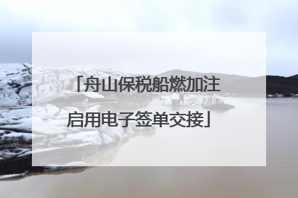 舟山保税船燃加注启用电子签单交接