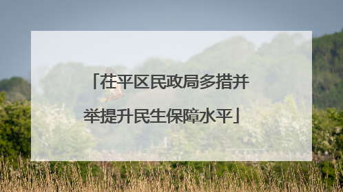 茌平区民政局多措并举提升民生保障水平
