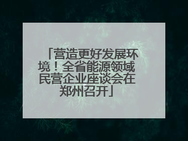 营造更好发展环境！全省能源领域民营企业座谈会在郑州召开