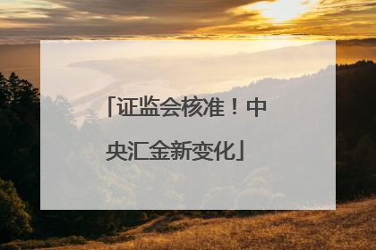 证监会核准！中央汇金新变化