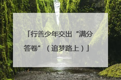 行善少年交出“满分答卷”（追梦路上）