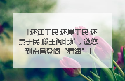 还江于民 还岸于民 还景于民 滕王阁北扩，邀您到南昌登阁“看海”