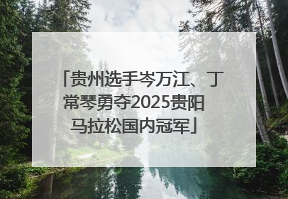 贵州选手岑万江、丁常琴勇夺2025贵阳马拉松国内冠军