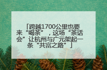 跨越1700公里也要来“喝茶”，这场“茶话会”让杭州与广元架起一条“共富之路”