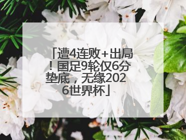 遭4连败+出局！国足9轮仅6分垫底，无缘2026世界杯