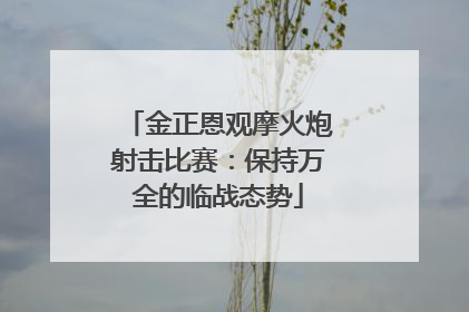 金正恩观摩火炮射击比赛：保持万全的临战态势