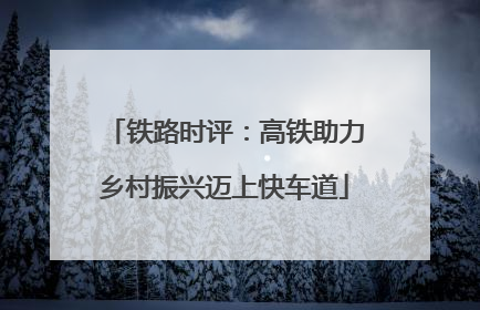 铁路时评：高铁助力乡村振兴迈上快车道