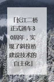 长江二桥正式通车30周年，实现了斜拉桥建设技术的自主化