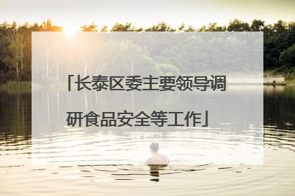 长泰区委主要领导调研食品安全等工作