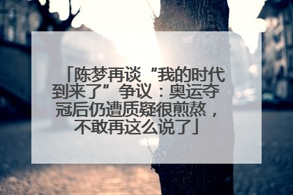 陈梦再谈“我的时代到来了”争议：奥运夺冠后仍遭质疑很煎熬，不敢再这么说了