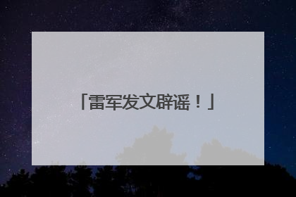雷军发文辟谣！