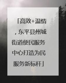 高效+温情，东平县州城街道便民服务中心打造为民服务新标杆