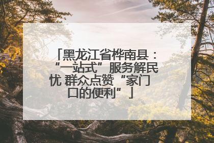 黑龙江省桦南县：“一站式”服务解民忧 群众点赞“家门口的便利”