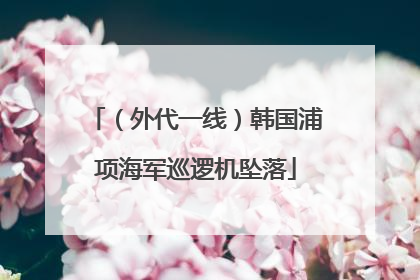 （外代一线）韩国浦项海军巡逻机坠落