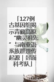 127例古基因组揭示青藏高原“幽灵祖先”与南亚语系族群遗传起源｜封面科考队