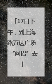 17日下午，到上海路万达广场“问招”去