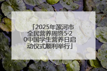 2025年漯河市全民营养周暨5·20中国学生营养日启动仪式顺利举行