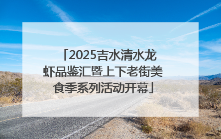 2025吉水清水龙虾品鉴汇暨上下老街美食季系列活动开幕