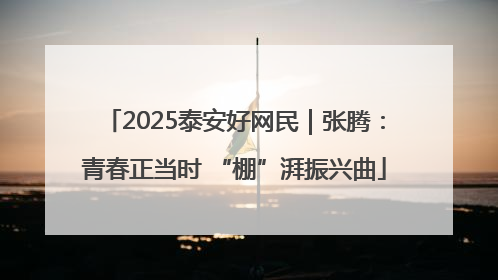 2025泰安好网民｜张腾：青春正当时 “棚”湃振兴曲