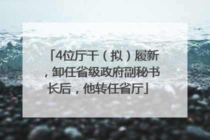 4位厅干（拟）履新，卸任省级政府副秘书长后，他转任省厅