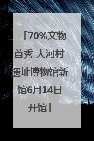 70%文物首秀 大河村遗址博物馆新馆6月14日开馆